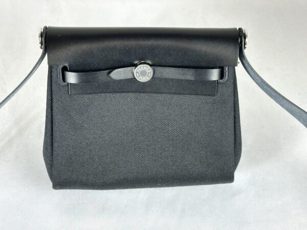 Hermès Black Mini Herbag with Palladium Hardware