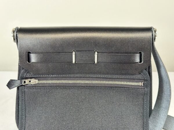 Hermès Black Mini Herbag with Palladium Hardware