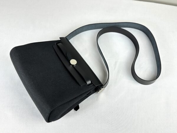 Hermès Black Mini Herbag with Palladium Hardware