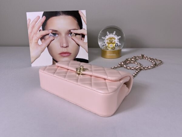 Chanel 25S Pink Lambskin Flap & Go Wallet on Chain