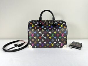 IMG_5268 LV and Murakami Black Multicolor Speedy 30