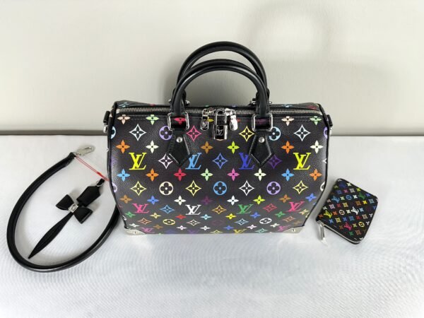 LV and Murakami Black Multicolor Speedy 30