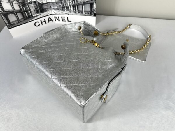 Chanel 25S Silver Caviar Medium 25 Bag