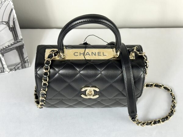 Chanel 25S Black Lambskin Mini Trendy CC