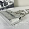 Chanel 25S Silver Calfskin Kelly Clutch with Chain