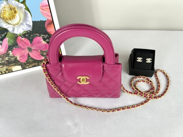 Chanel 24A Fuchsia Shiny Calfskin Kelly Bag