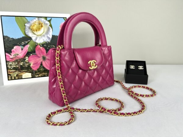 Chanel 24A Fuchsia Shiny Calfskin Kelly Bag