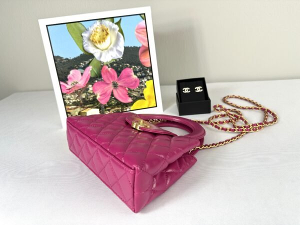 Chanel 24A Fuchsia Shiny Calfskin Kelly Bag