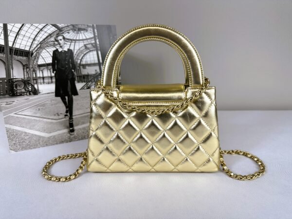 Chanel 25A Gold Calfskin Nano Kelly