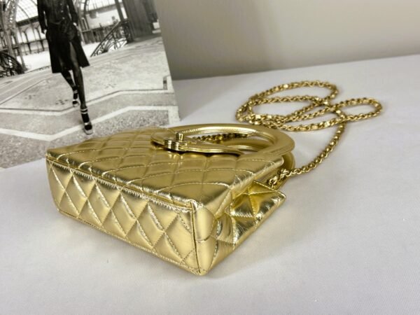 Chanel 25A Gold Calfskin Nano Kelly