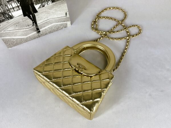 Chanel 25A Gold Calfskin Nano Kelly