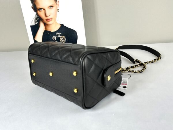 Chanel 25A Black Caviar Small CC Travel Bag