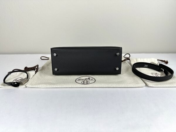 Hermès Black Epsom Kelly 25 with Palladium Hardware