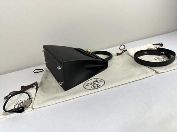 Hermès Black Epsom Kelly 25 with Palladium Hardware