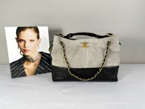 IMG_8587 Chanel 25A Grey Suede Hobo Bag