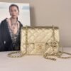 Chanel 25B Gold Caviar CC Adjuster Square Mini