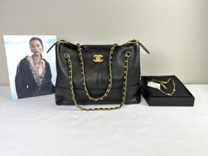 IMG_8908 Chanel 25A Black Calfskin Small Shopping Tote