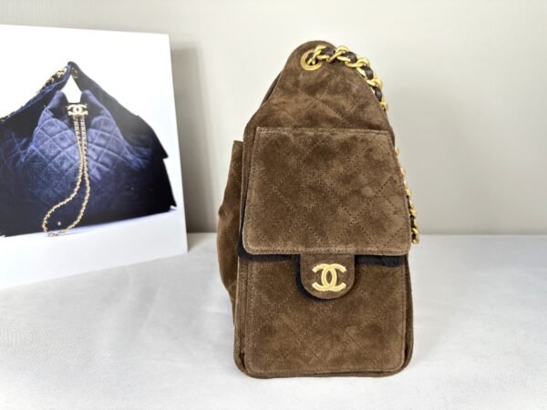 Chanel 25K Dark Brown Suede Small Size 25 Hobo Bag