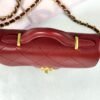Chanel 25K Burgundy Caviar Top Handle Flap Bag