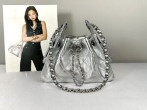 IMG_9833 Chanel 26C Silver Caviar Mini 25 with Ruthenium Hardware
