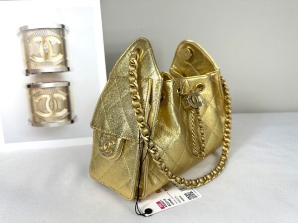 Chanel 26C Gold Caviar Mini 25