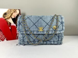 IMG_0348 Chanel 25K Light Blue Denim Hobo Bag
