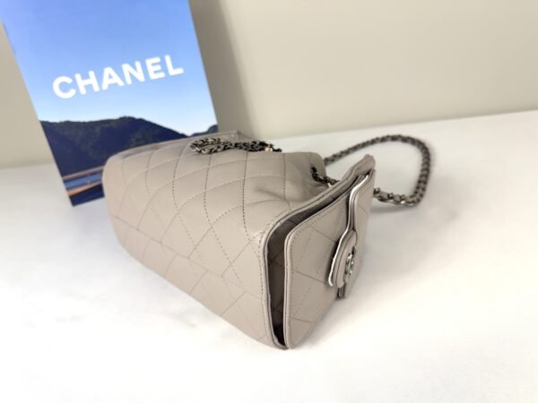 Chanel 26P Grey Caviar Mini 25 Bag with Ruthenium Hardware