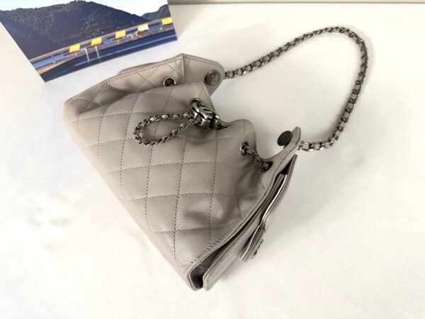 Chanel 26P Grey Caviar Mini 25 Bag with Ruthenium Hardware