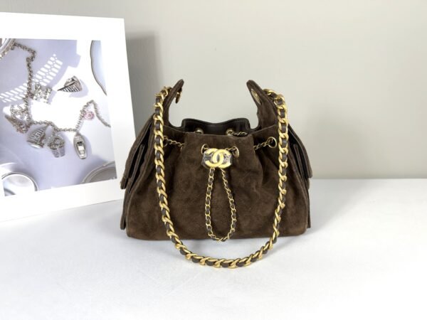 Chanel 26P Dark Brown Suede Mini 25