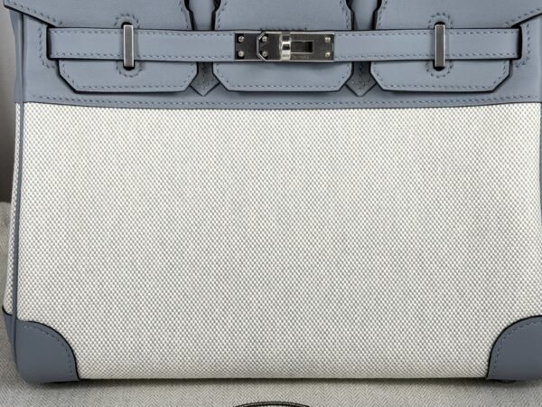 Hermès Gris Pantin Birkin 25 Canvas with Palladium Hardware