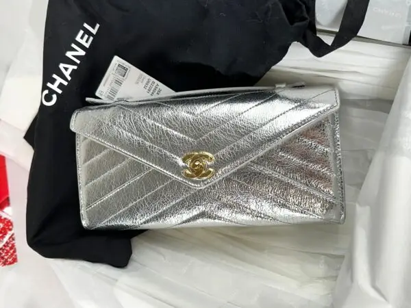 Chanel 26X Christmas Collection Silver Clutch