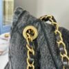 Chanel 25K Black Denim Maxi Hobo Bag