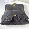 Chanel 25K Black Denim Maxi Hobo Bag