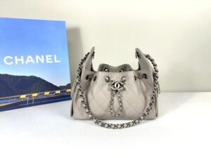 IMG_0804 Chanel 26P Grey Caviar Mini 25 Bag with Ruthenium Hardware