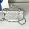 Chanel 26P Silver Caviar Slim Vanity