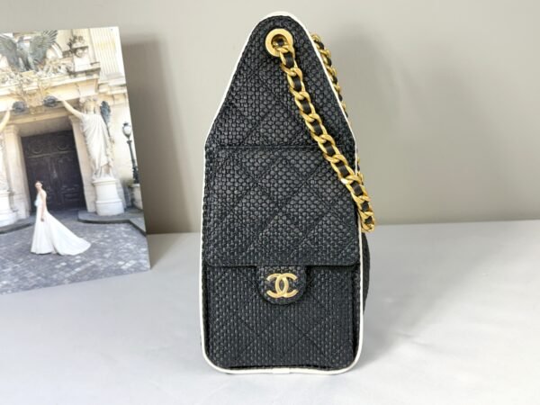 Chanel 26P Black Raffia Small 25 Bag