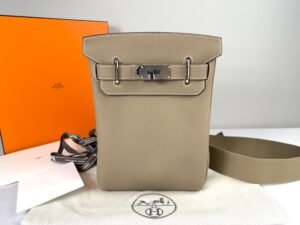 IMG_0529 Hermès Etoupe Togo Leather Hac a Dos PM Backpack with Palladium Hardware