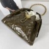 Chanel 26P Crumpled Khaki Calfskin Small 25