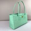 Chanel 26S Green Croc Print Shopping Tote