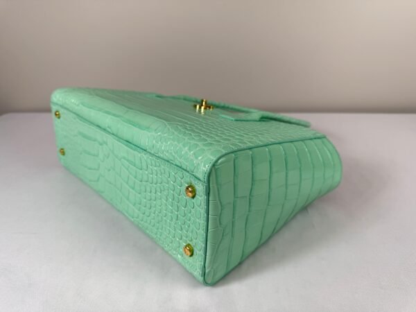 Chanel 26S Green Croc Print Shopping Tote