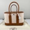 Hermes Canvas Mini Garden Party with Gold Togo leather