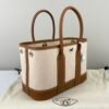 Hermes Canvas Mini Garden Party with Gold Togo leather