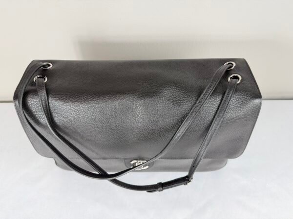 Chanel 26S Black Calfskin Preppy Coco Maxi Flap Bag