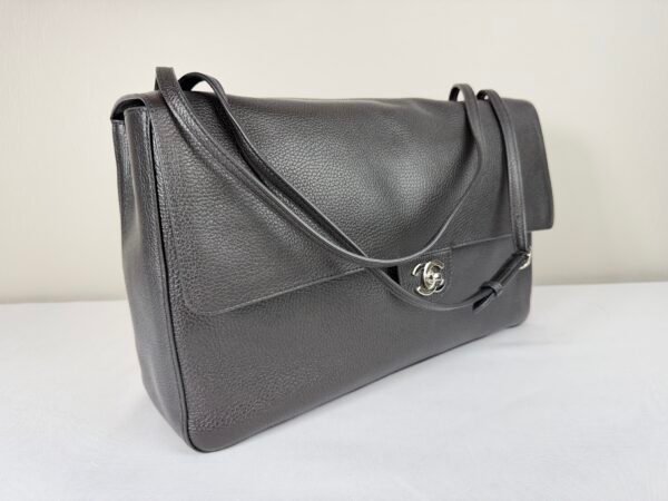Chanel 26S Black Calfskin Preppy Coco Maxi Flap Bag