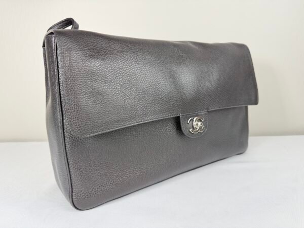 Chanel 26S Black Calfskin Preppy Coco Maxi Flap Bag