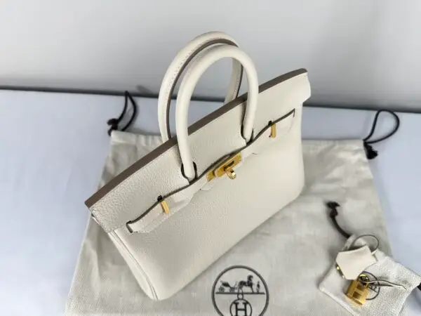 Hermès Craie Togo Leather Birkin 25 with Gold Hardware.