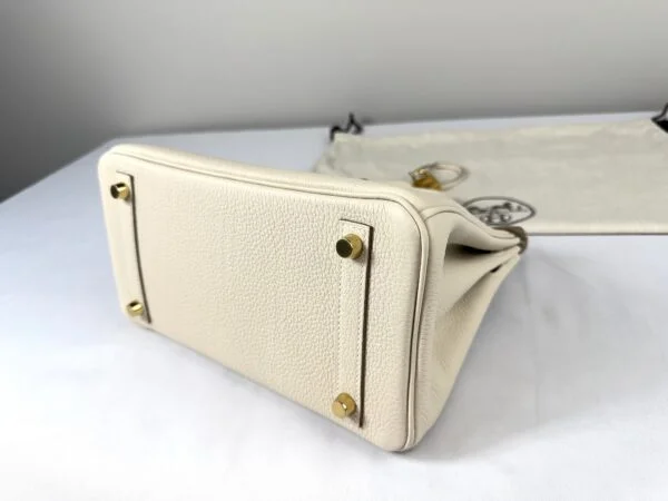 Hermès Craie Togo Leather Birkin 25 with Gold Hardware.