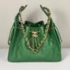 Chanel 26A Green Caviar Small 25 Hobo Bag with Shiny Gold Hardware