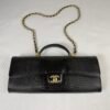 Chanel 26A Black Lizard Print East West Clutch