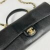 Chanel 26A Black Lizard Print East West Clutch